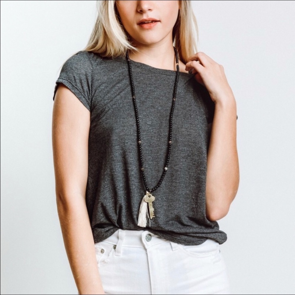 Michael Stars Brooklyn Jersey Crewneck Tee Black